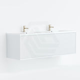 600-1500Mm Kirribilli Wall Hung Bathroom Vanity Matt White Pvc Board Cabinet Only&Ceramic Top