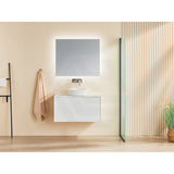 600-1500Mm Kirribilli Wall Hung Bathroom Vanity Matt White Pvc Board Cabinet Only&Ceramic Top