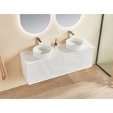 600-1500Mm Kirribilli Wall Hung Bathroom Vanity Matt White Pvc Board Cabinet Only&Ceramic Top