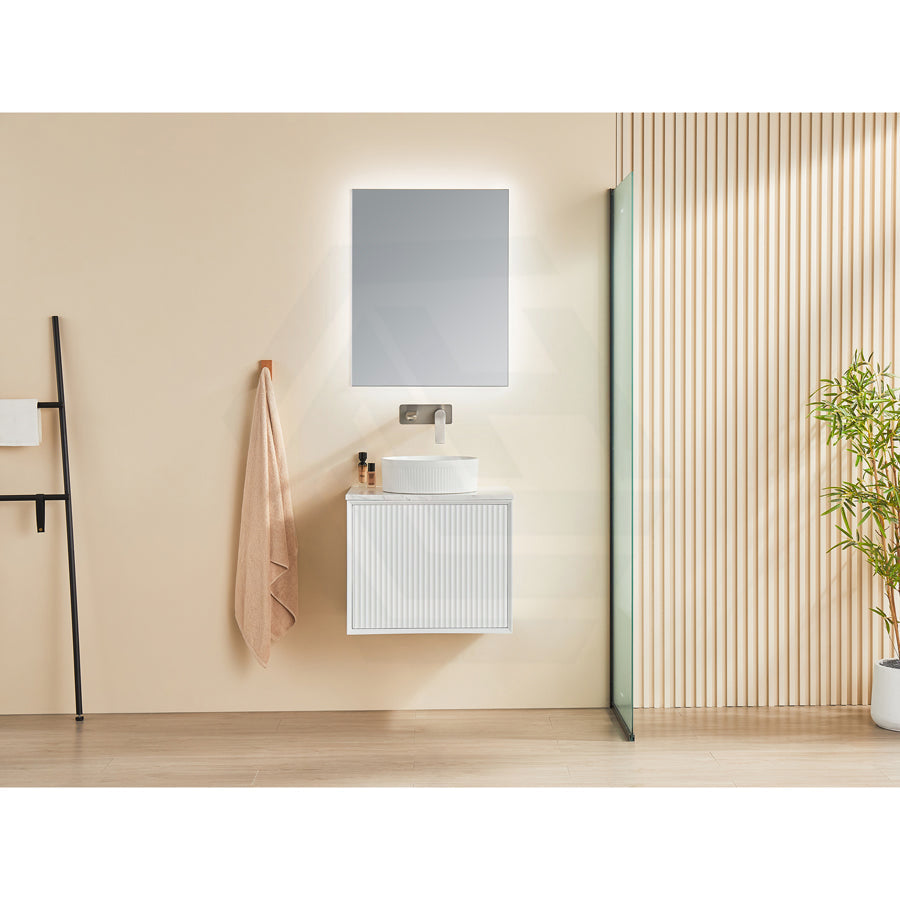 600-1500Mm Kirribilli Wall Hung Bathroom Vanity Matt White Pvc Board Cabinet Only&Ceramic Top