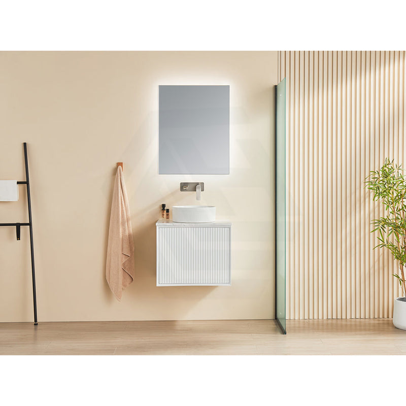 600-1500Mm Kirribilli Wall Hung Bathroom Vanity Matt White Pvc Board Cabinet Only&Ceramic Top