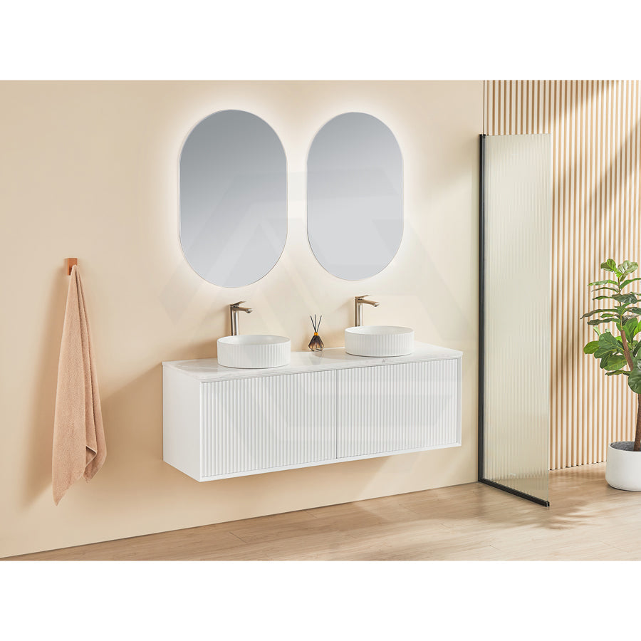 600-1500Mm Kirribilli Wall Hung Bathroom Vanity Matt White Pvc Board Cabinet Only&Ceramic Top