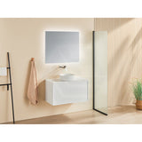 600-1500Mm Kirribilli Wall Hung Bathroom Vanity Matt White Pvc Board Cabinet Only&Ceramic Top