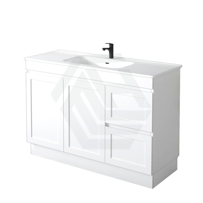 600-1500Mm Miami Freestanding With Kickboard Bathroom Vanity Matt White Shaker Hampton Style Left /