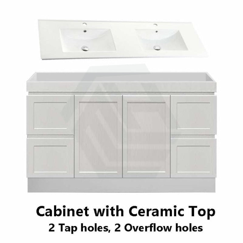 600-1500Mm Miami Freestanding With Kickboard Bathroom Vanity Matt White Shaker Hampton Style Left /