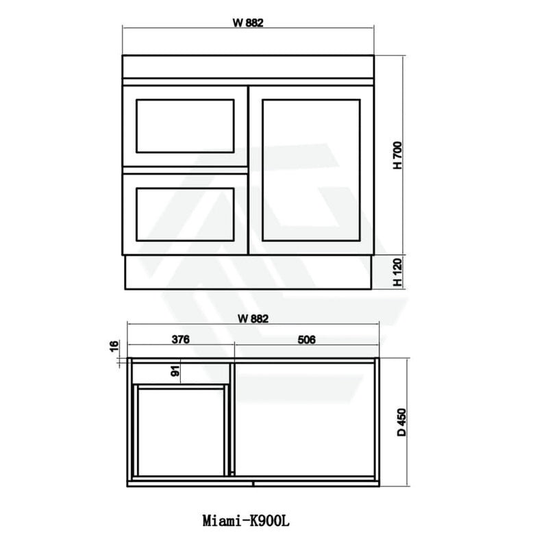 600-1500Mm Miami Freestanding With Kickboard Bathroom Vanity Matt White Shaker Hampton Style Left /