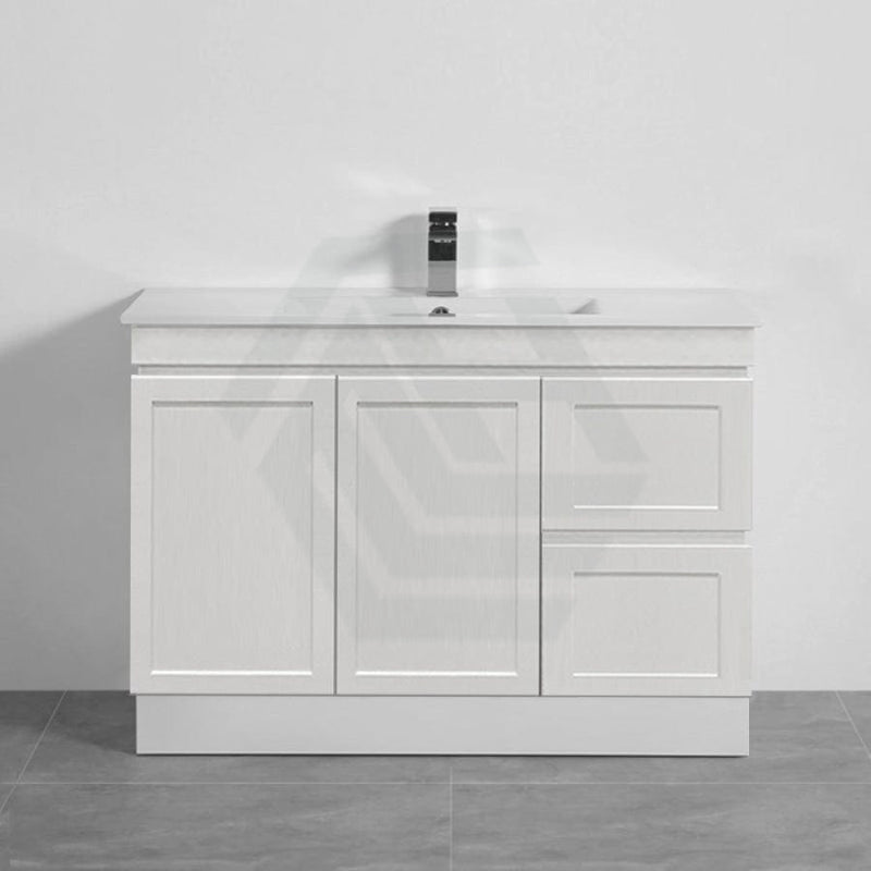 600-1500Mm Miami Freestanding With Kickboard Bathroom Vanity Matt White Shaker Hampton Style Left /