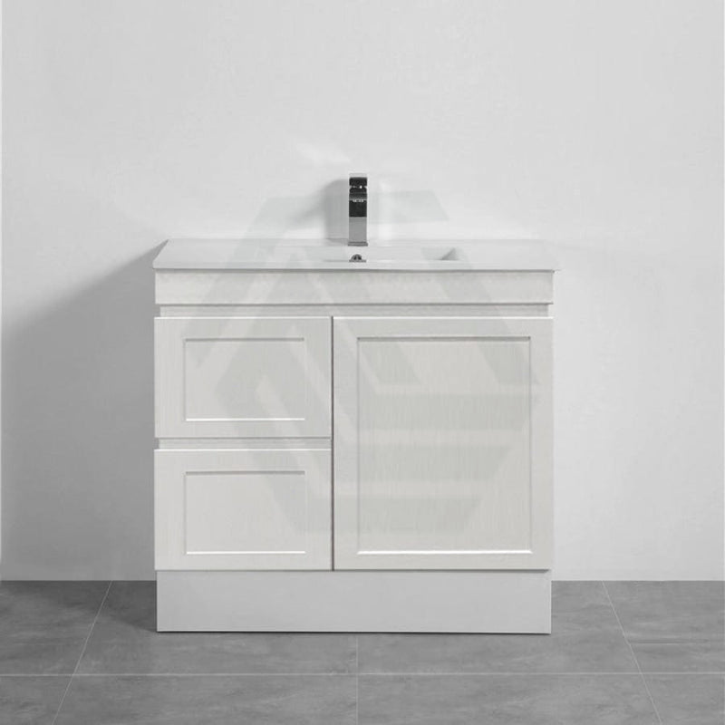 600-1500Mm Miami Freestanding With Kickboard Bathroom Vanity Matt White Shaker Hampton Style Left /