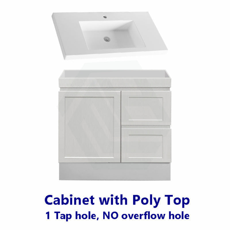 600-1500Mm Miami Freestanding With Kickboard Bathroom Vanity Matt White Shaker Hampton Style Left /