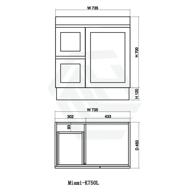 600-1500Mm Miami Freestanding With Kickboard Bathroom Vanity Matt White Shaker Hampton Style Left /