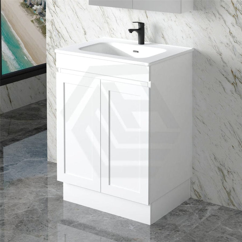 600-1500Mm Miami Freestanding With Kickboard Bathroom Vanity Matt White Shaker Hampton Style Left /