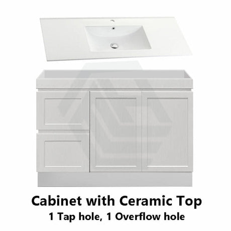 600-1500Mm Miami Freestanding With Kickboard Bathroom Vanity Matt White Shaker Hampton Style Left /