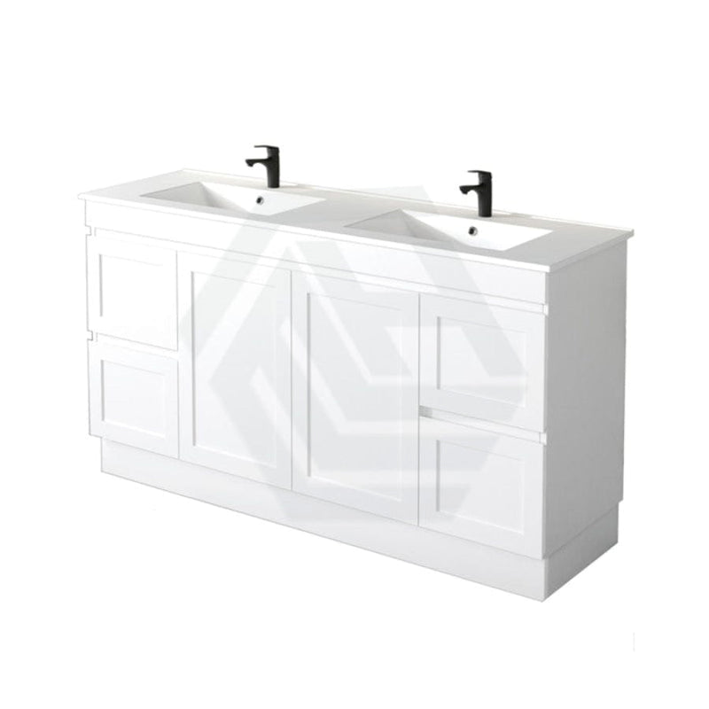 600-1500Mm Miami Freestanding With Kickboard Bathroom Vanity Matt White Shaker Hampton Style Left /