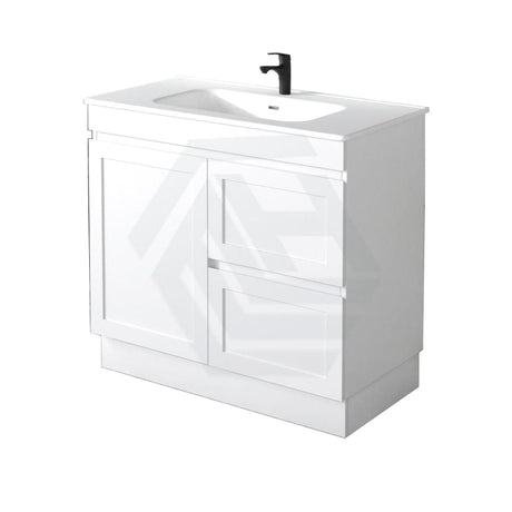 600-1500Mm Miami Freestanding With Kickboard Bathroom Vanity Matt White Shaker Hampton Style Left /