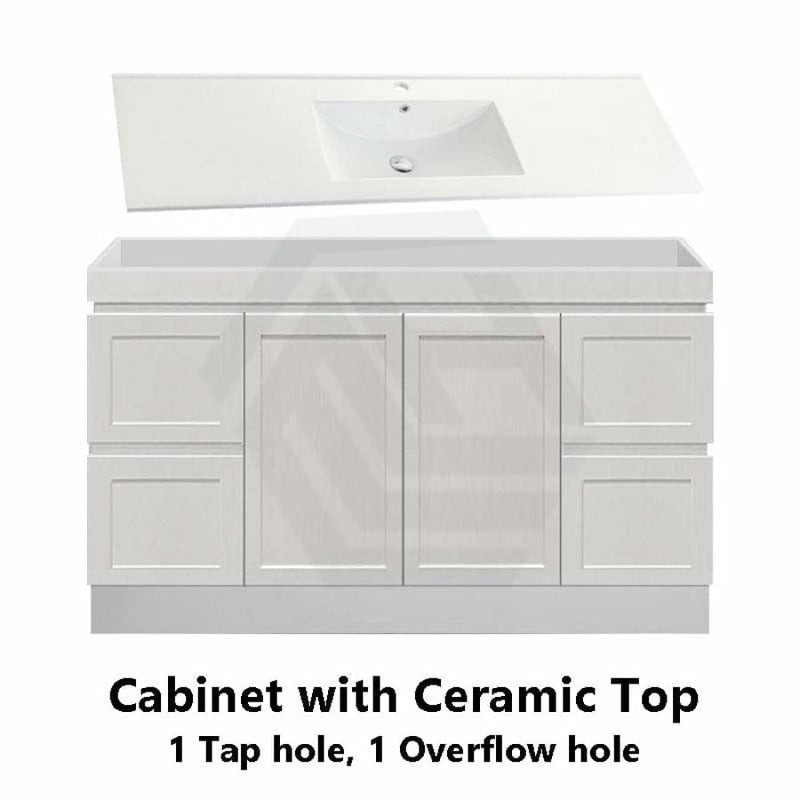 600-1500Mm Miami Freestanding With Kickboard Bathroom Vanity Matt White Shaker Hampton Style Left /