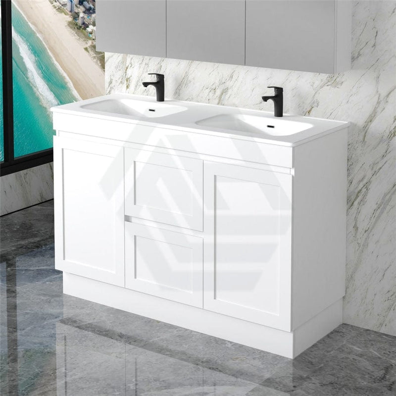 600-1500Mm Miami Freestanding With Kickboard Bathroom Vanity Matt White Shaker Hampton Style Left /