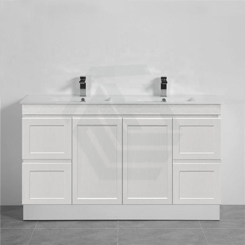 600-1500Mm Miami Freestanding With Kickboard Bathroom Vanity Matt White Shaker Hampton Style Left /