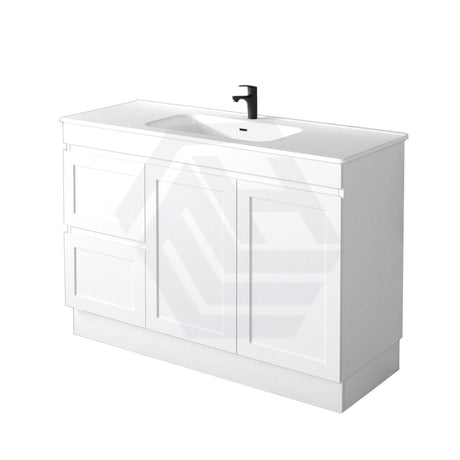 600-1500Mm Miami Freestanding With Kickboard Bathroom Vanity Matt White Shaker Hampton Style Left /