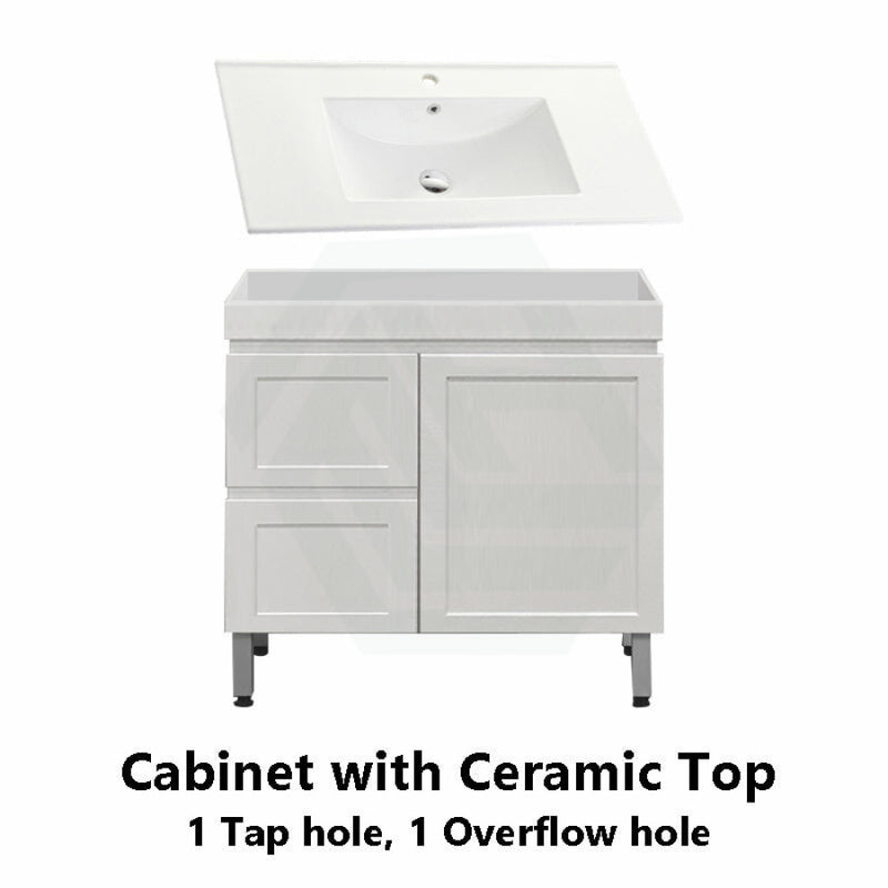 600-1500Mm Miami Plywood Freestanding With Legs Bathroom Vanity Matt White Shaker Hampton Style