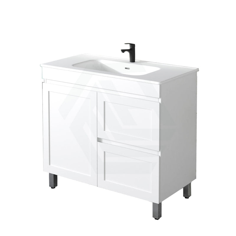 882X450X820Mm Miami Freestanding With Legs Bathroom Vanity Matt White Shaker Hampton Style Left /