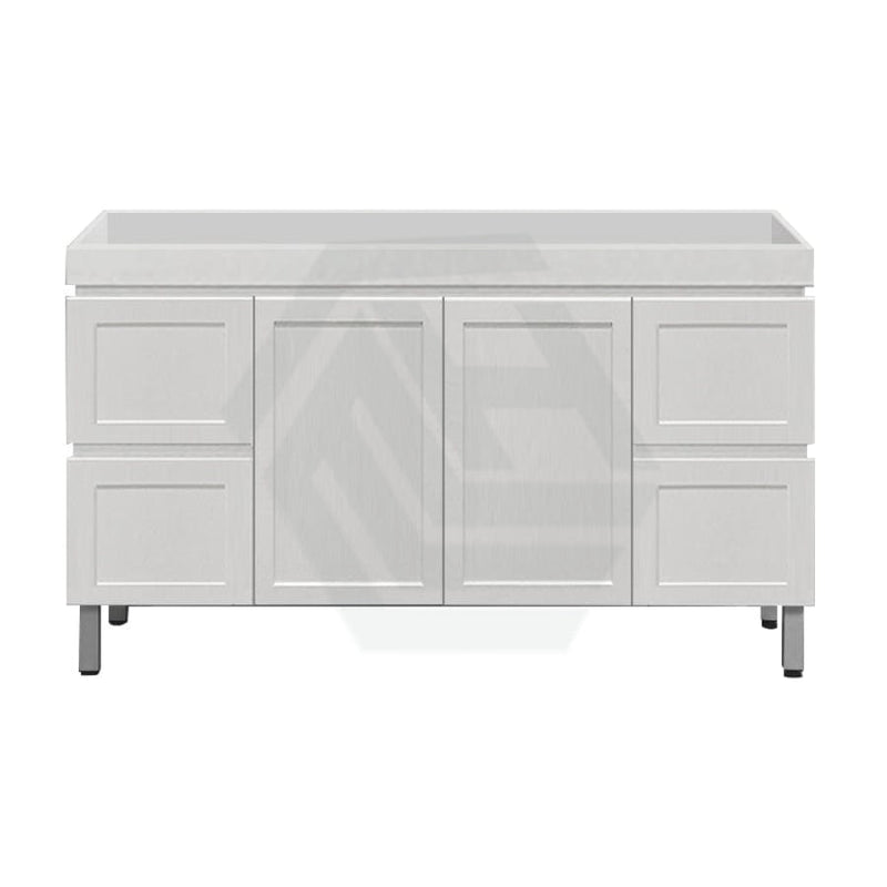 600-1500Mm Miami Freestanding With Legs Bathroom Vanity Matt White Shaker Hampton Style Left / Right