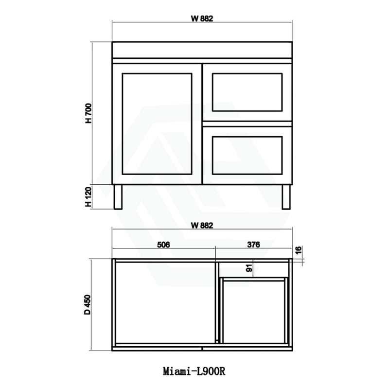 600-1500Mm Miami Plywood Freestanding With Legs Bathroom Vanity Matt White Shaker Hampton Style