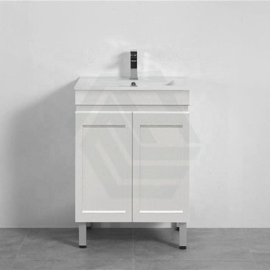 600-1500Mm Miami Freestanding With Legs Bathroom Vanity Matt White Shaker Hampton Style Left / Right