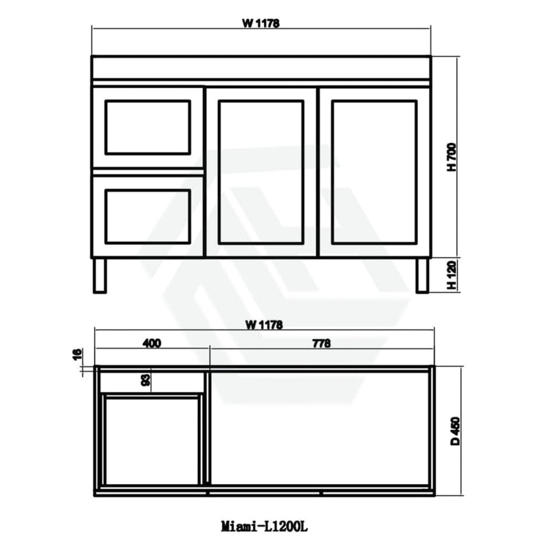 600-1500Mm Miami Freestanding With Legs Bathroom Vanity Matt White Shaker Hampton Style Left / Right