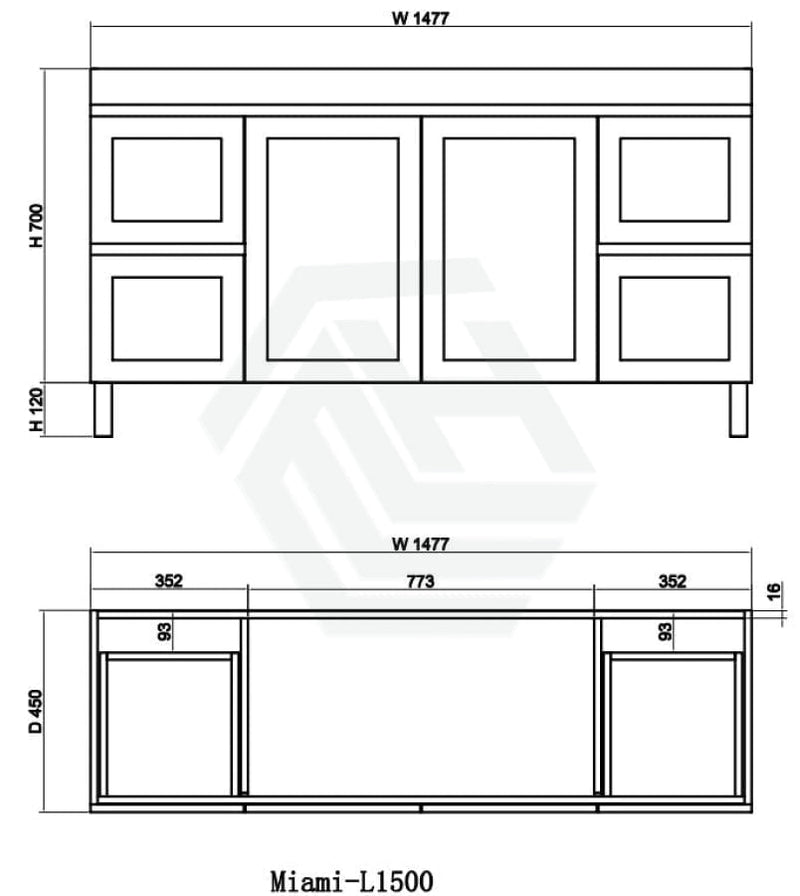 600-1500Mm Miami Freestanding With Legs Bathroom Vanity Matt White Shaker Hampton Style Left / Right