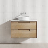 600-1500Mm Moreno Wall Hung Vanity Natural Timber Grains Cabinet Only & Stone Top Available For