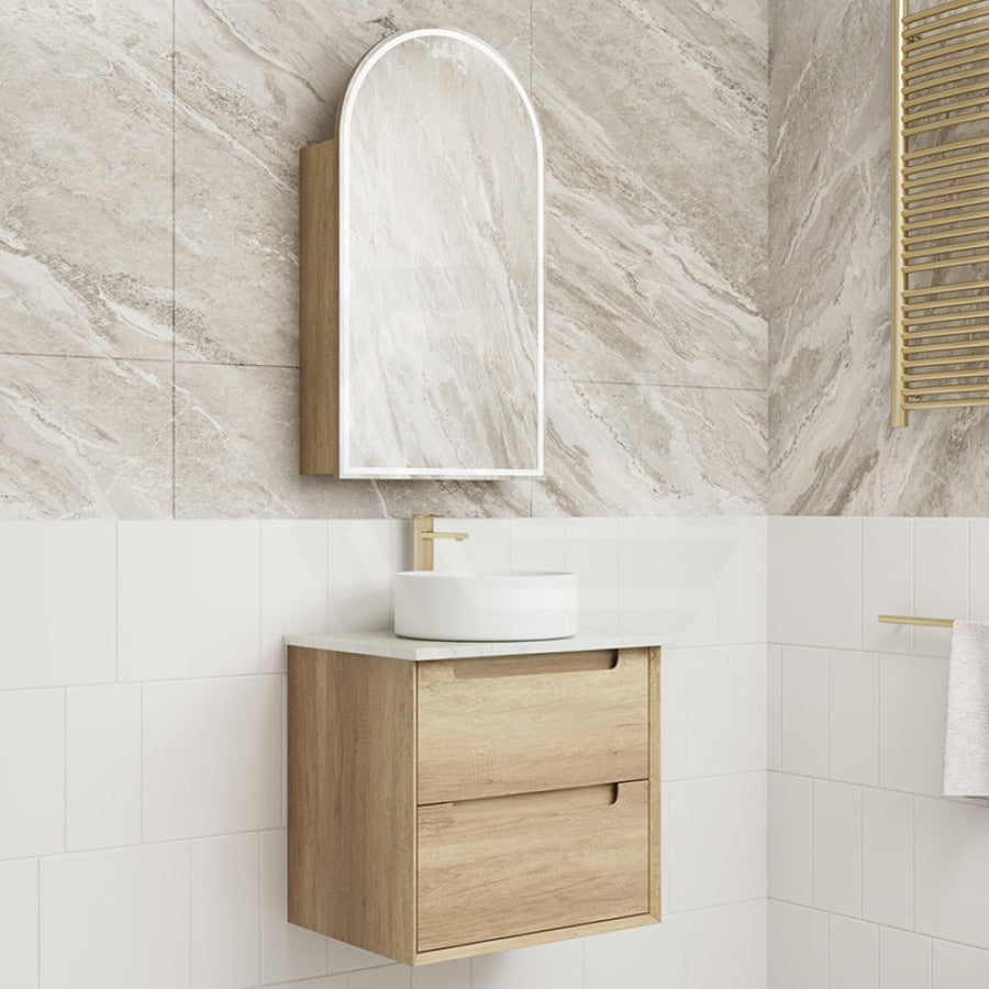 600 - 1500Mm Moreno Wall Hung Vanity Natural Timber Grains Cabinet Only & Stone Top Available For