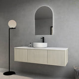 600-1500Mm Narrow Ceto Bellevue Wall Hung Bathroom Vanity Push-To-Open Coastal Oak Vanities