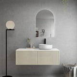 600-1500Mm Narrow Ceto Bellevue Wall Hung Bathroom Vanity Push-To-Open Coastal Oak Vanities