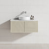 600-1500Mm Narrow Ceto Bellevue Wall Hung Bathroom Vanity Push-To-Open Coastal Oak Vanities