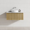 600-1500Mm Narrow Ceto Bellevue Wall Hung Bathroom Vanity Push-To-Open Prime Oak Vanities