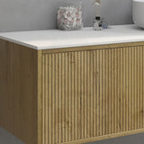 600-1500Mm Bellevue Wall Hung Bathroom Vanity Push-To-Open Prime Oak