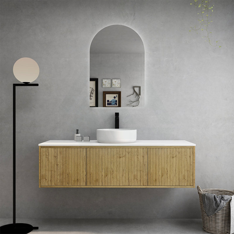 600-1500Mm Bellevue Wall Hung Bathroom Vanity Push-To-Open Prime Oak