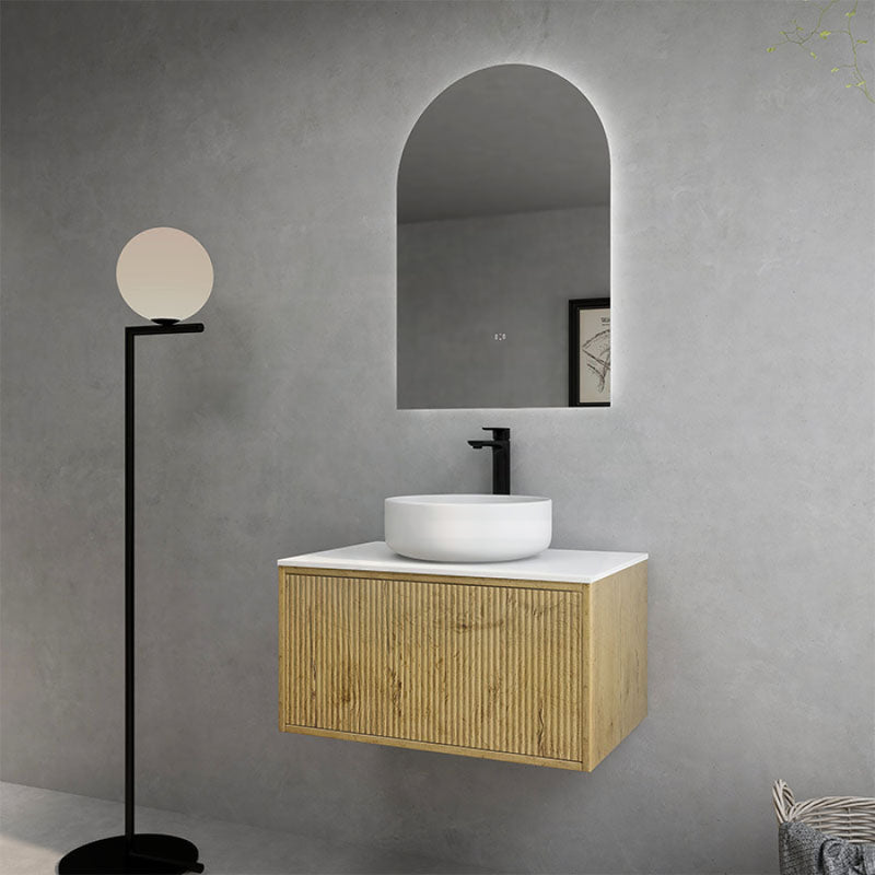 600-1500Mm Bellevue Wall Hung Bathroom Vanity Push-To-Open Prime Oak