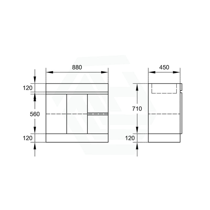 900Mm Premium Bathroom Kickboard Vanity Freestanding Left/right Drawers White Pvc Polyurethane