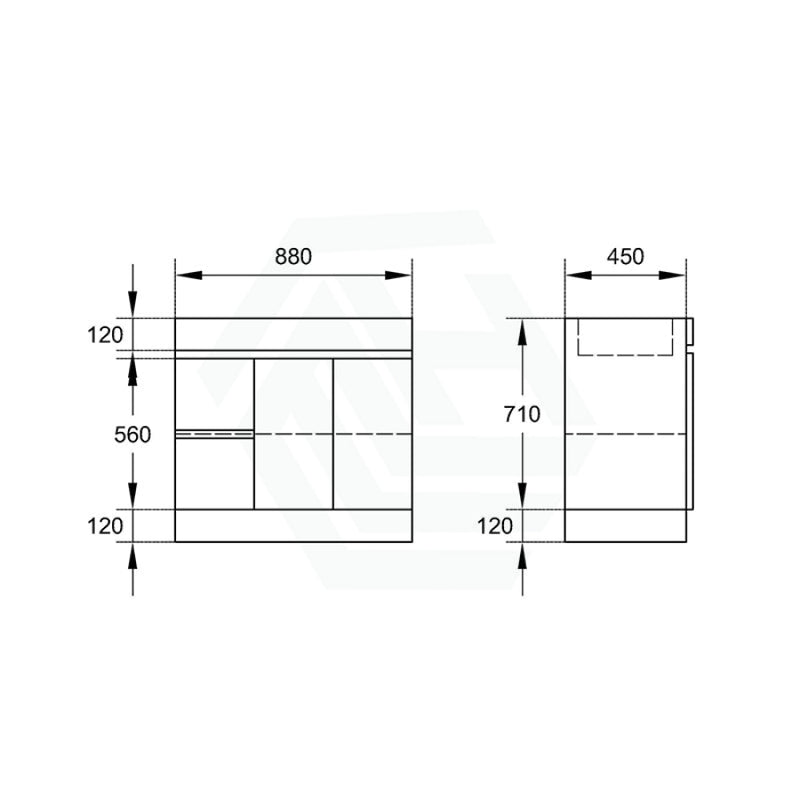 900Mm Premium Bathroom Kickboard Vanity Freestanding Left/right Drawers White Pvc Polyurethane