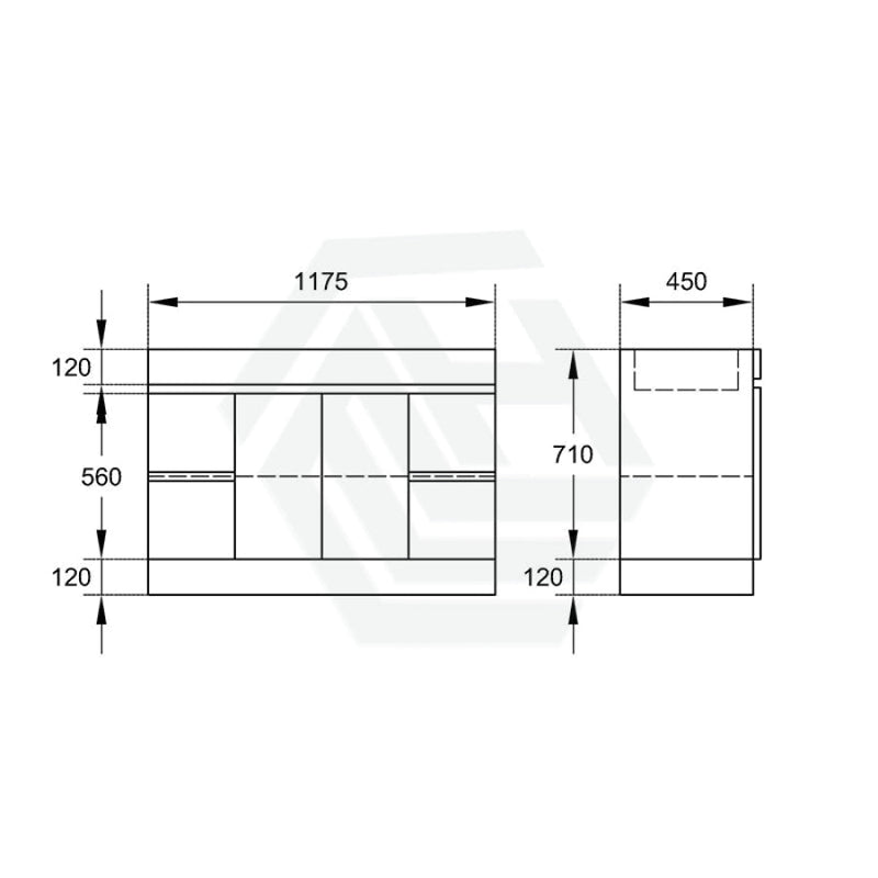 600-1500Mm Premium Bathroom Freestanding Vanity Kickboard White Pvc Polyurethane Cabinet Only &