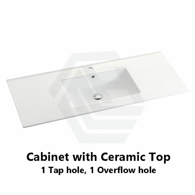 600-1500Mm Premium Bathroom Freestanding Vanity White Pvc Polyurethane Cabinet Only & Ceramic Top