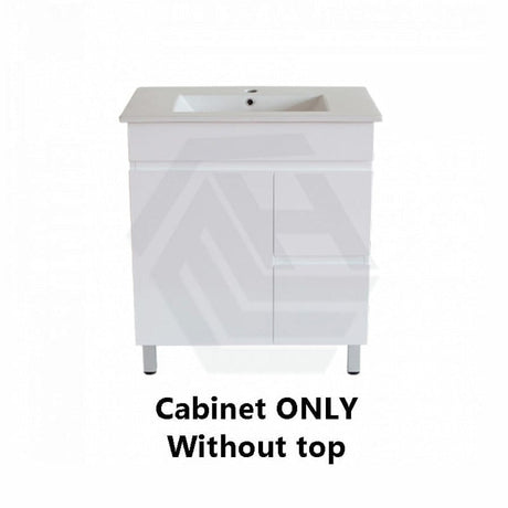 600-1500Mm Premium Bathroom Freestanding Vanity White Pvc Polyurethane Cabinet Only & Ceramic Top