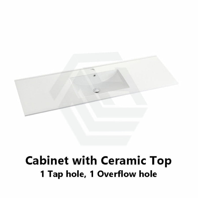 600-1500Mm Premium Bathroom Freestanding Vanity White Pvc Polyurethane Cabinet Only & Ceramic Top