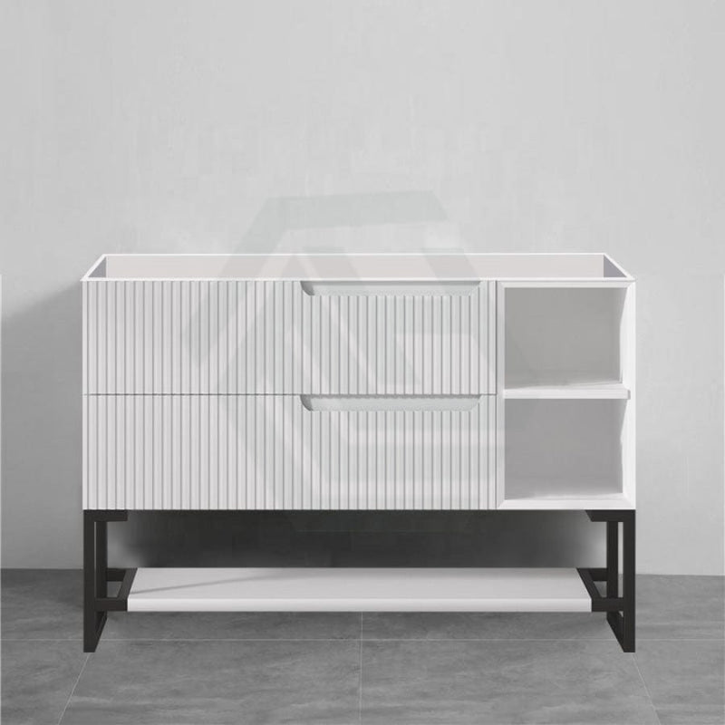 600-1500Mm Sersi Freestanding Plywood Vanity Matt White Linear Surface Drawers Shelves Single Bowl