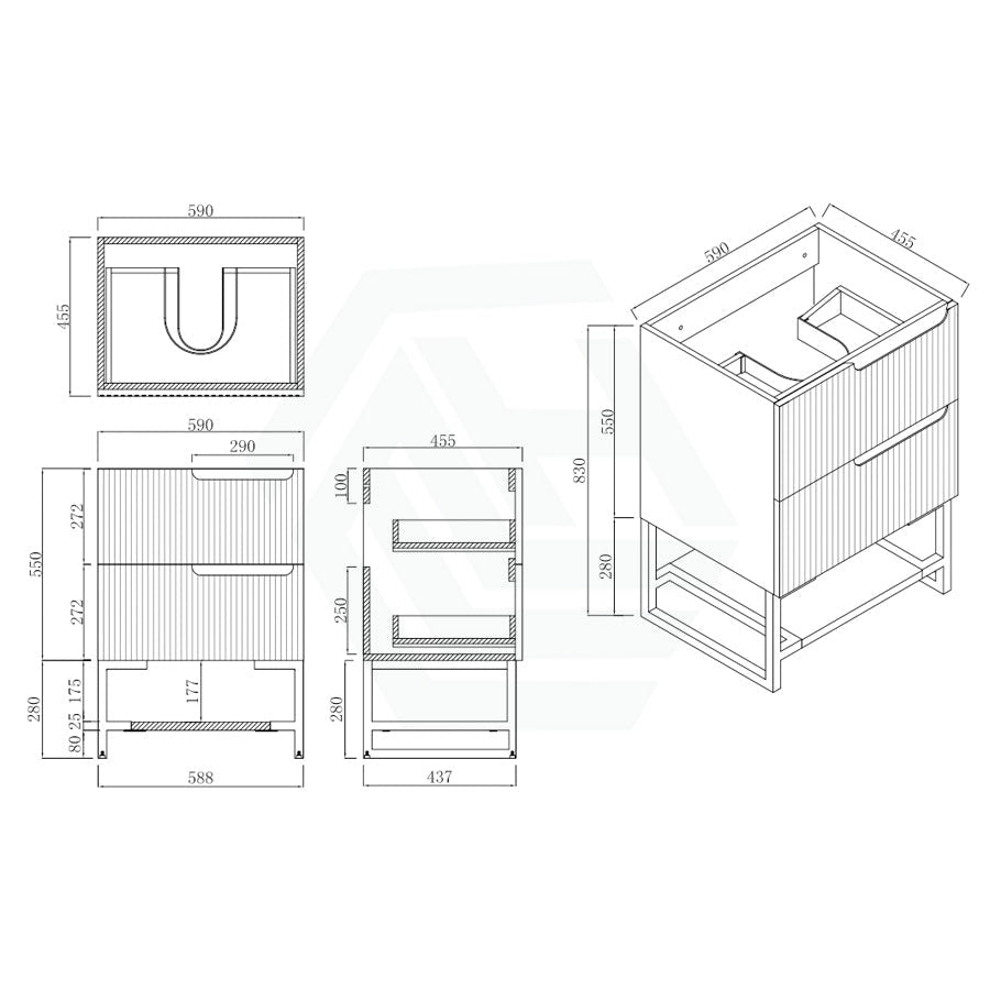 600-1500Mm Sersi Freestanding Plywood Vanity Matt White Linear Surface Drawers Shelves Single Bowl