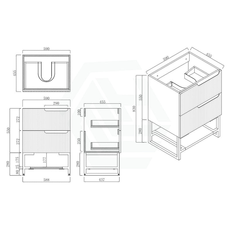 600-1500Mm Sersi Freestanding Plywood Vanity Matt White Linear Surface Drawers Shelves Single Bowl