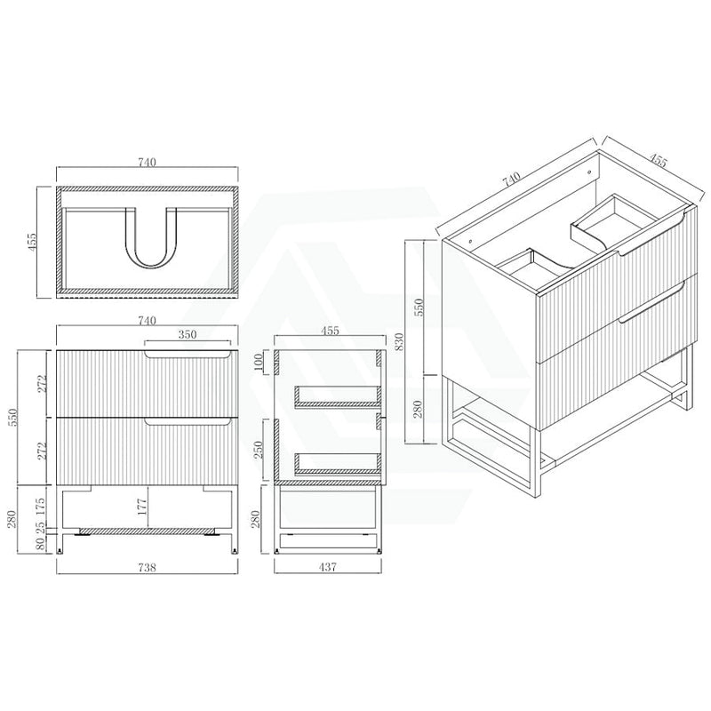 600-1500Mm Sersi Freestanding Plywood Vanity Matt White Linear Surface Drawers Shelves Single Bowl