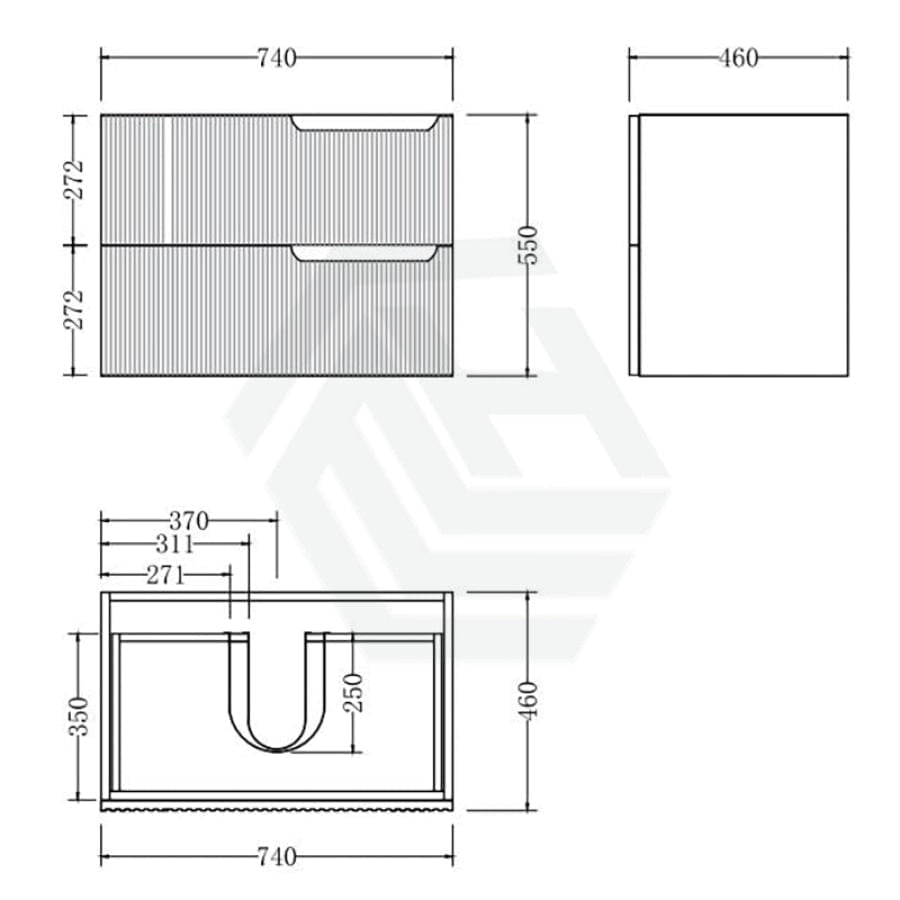 600-1500Mm Sersi Wall Hung Plywood Vanity Matt White Linear Surface Drawers Shelves Single Bowl