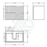 600-1500Mm Sersi Wall Hung Plywood Vanity Matt White Linear Surface Drawers Shelves Single Bowl